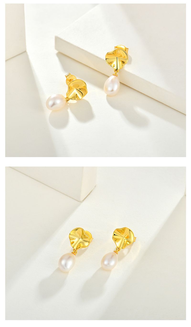 Orecchini barocchi in perle placcate in oro 14k per donna, gioielli in argento_voghion.com