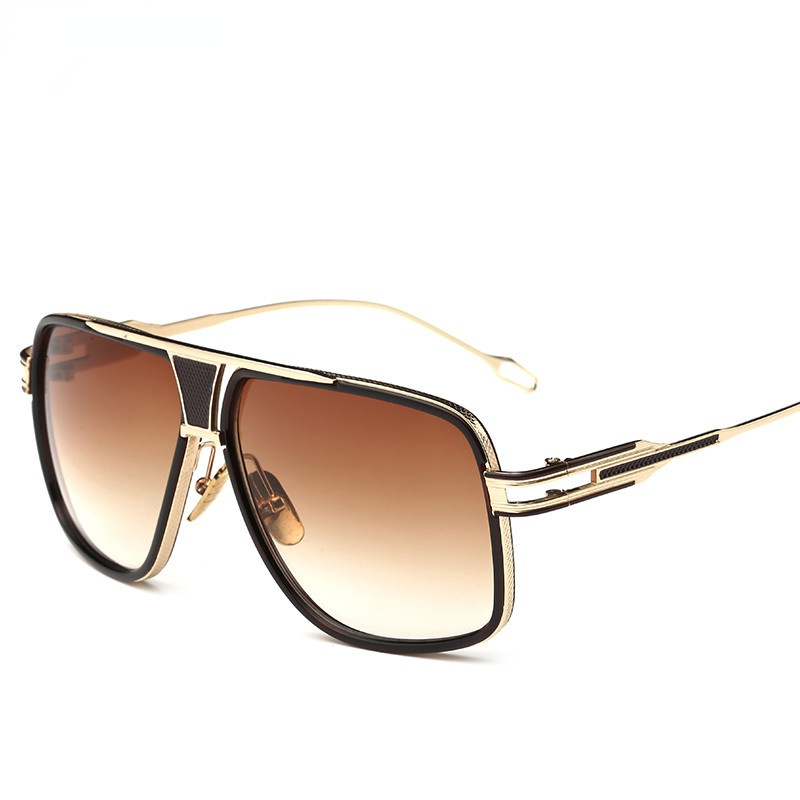 Sunglasses For Men Women Brand Metal Big Frame Glasses Ladies UV400 Blue Black Sunglass Male Female Eyewear_voghion.com