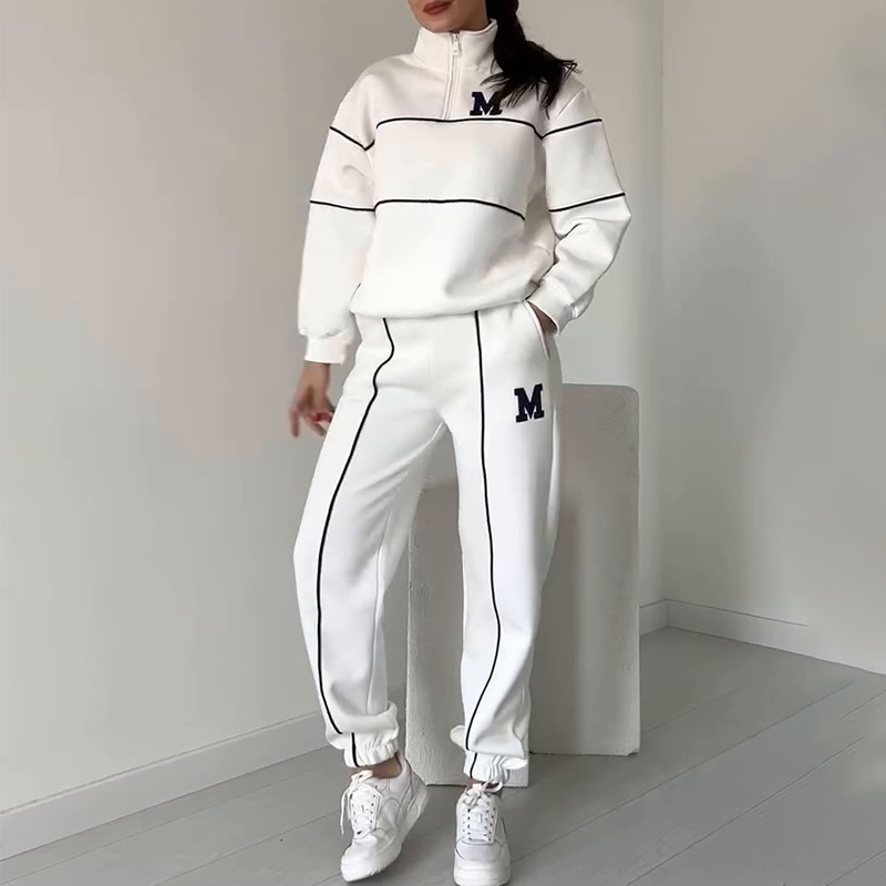 Vêtements pour femmes, nouvelle mode décontractée, col haut, lettre, sport, tempérament, pantalon de costume