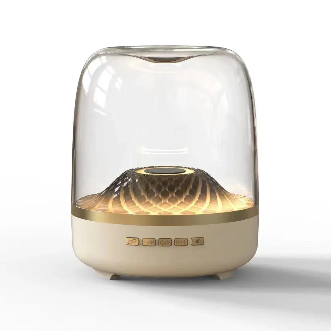 Sound Box Bluetooth Subwoofer Colorful Glass Home High Volume Wireless Computer Audience Speaker 2024_voghion.com