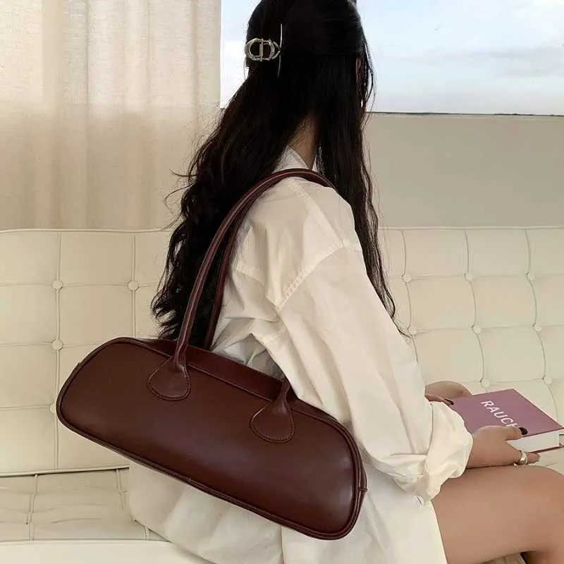 Borse a tracolla ad alta capacità per le donne Nuovo Office Lady PU Borsa sottobraccio Moda Solido Popolare Classico Bolsos C241103_voghion.com