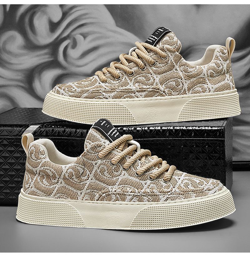 Canvas Zomer 2024 Nieuwe Niche Lage Top Bedrukte Board Heren Dikke Zool Sport Casual Mode Schoenen_voghion.com