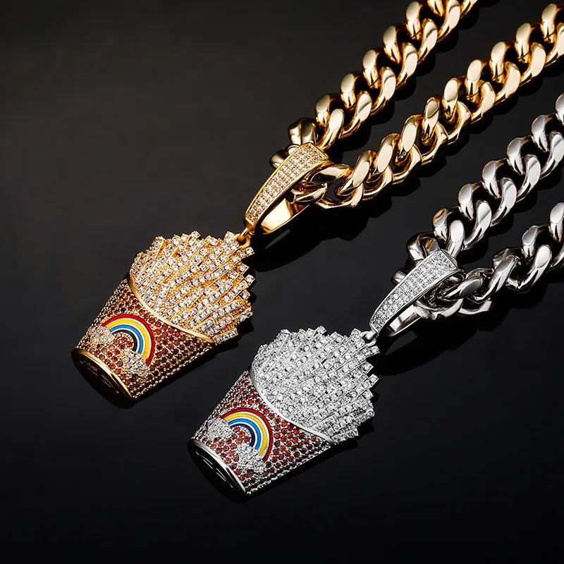 TopBling Hip Hop Solid Chip μενταγιόν κολιέ άνδρες Γυναικείες εραστές ζευγάρι Παιδικά κοσμήματα_voghion.com