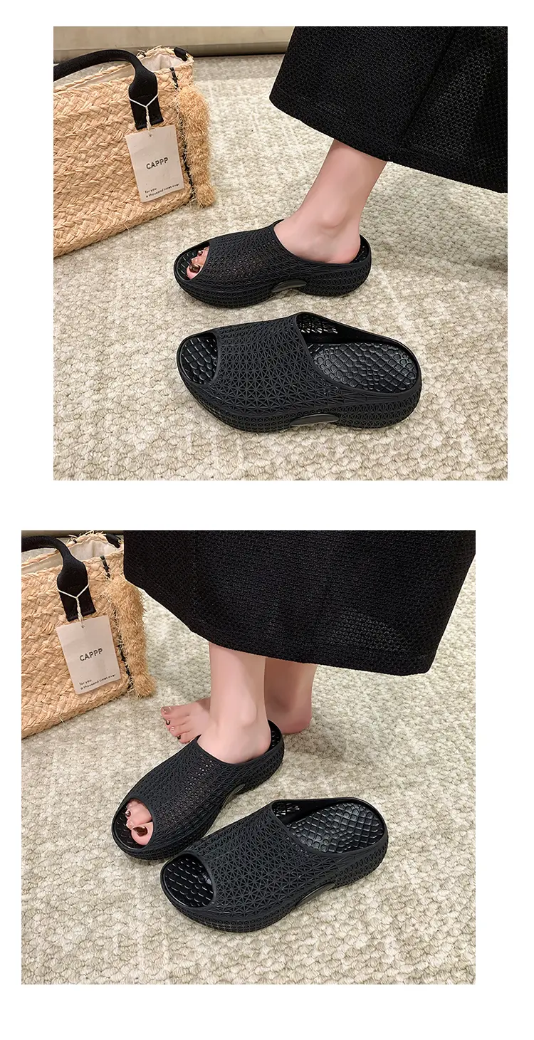 Chaussons à plateforme pour femme avec talons et maille_voghion.com