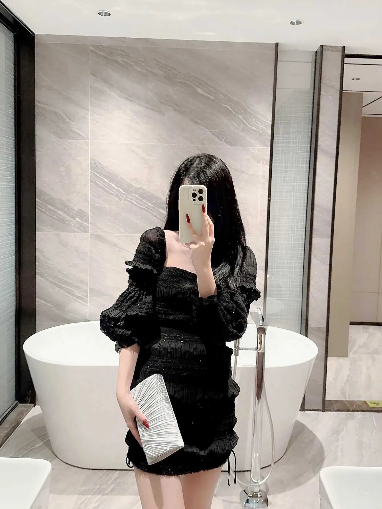 Damen elegant Satin Owendtasch Plisséiert Portemonnaie Formal Handtasche Party Ball Clutch mat Rhie Hochzäit Braut Y241019_voghion.com