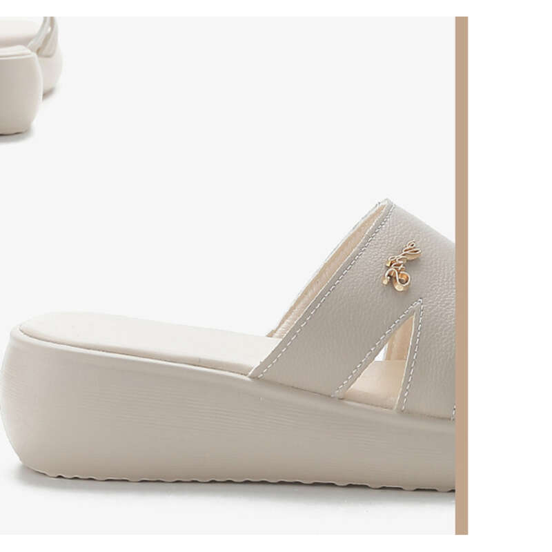Scarpe, pantofole estive da mamma con una sola linea, scarpe da spiaggia con fondo spesso in spugna da donna_voghion.com