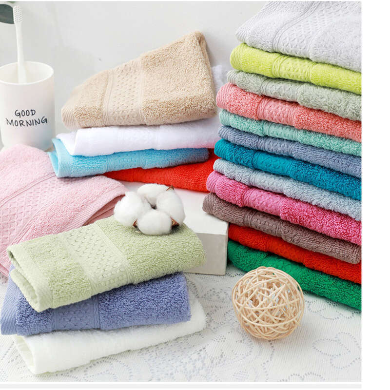 20 Solid Square Towels, Solid Color Cotton Thickened Small Towel Embroidered Corporate Gift Set_voghion.com