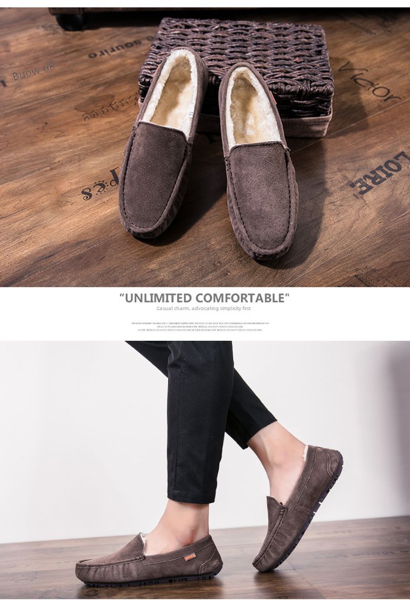 501-3 Wanter Männer Bean Cotton Driving Low-Top Mid-Mouth Flip-On waarm flaach Casual Liederschuhe mat Veet_voghion.com
