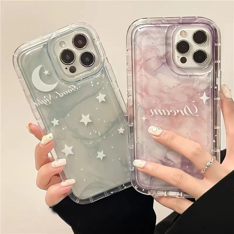 Samsung S24 S23 S22 S21 S20 FE S10 NOTE 10 20 ULTRA PLUS aesthetic Starry Sky Stars Moon Airbag protection Soft Case_voghion.com