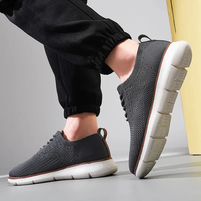 Herenschoenen in maat 39-48, casual Oxfords, gebreid, lichtgewicht en ademend, geschikt voor autorijden en woon-werkverkeer._voghion.com