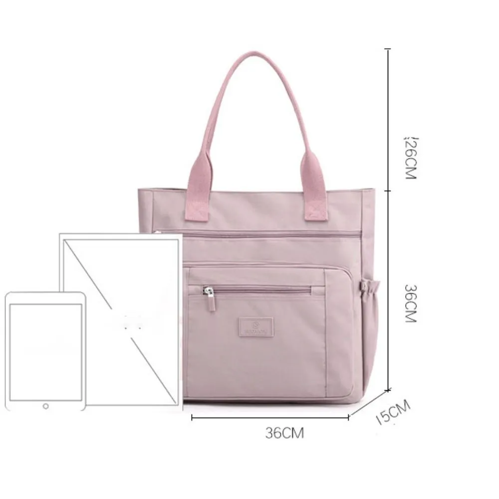 Borsa a tracolla in nylon impermeabile da donna, grande capacità, alla moda, con manici, borsa da viaggio e borsetta_voghion.com