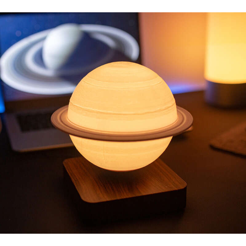 3-color LED Light 14cm Palm Star River Atmosphere Bedhead Bedroom Maglev Saturn Desk Lamp Ornament_voghion.com