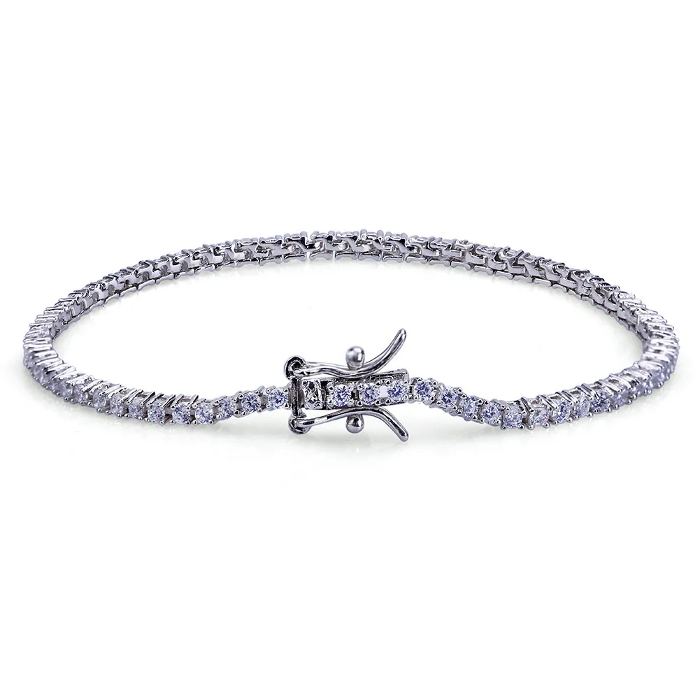 Gold-plated Tennis Bracelet For Men And Women Hip-hop 2.5mm Bracelets_voghion.com