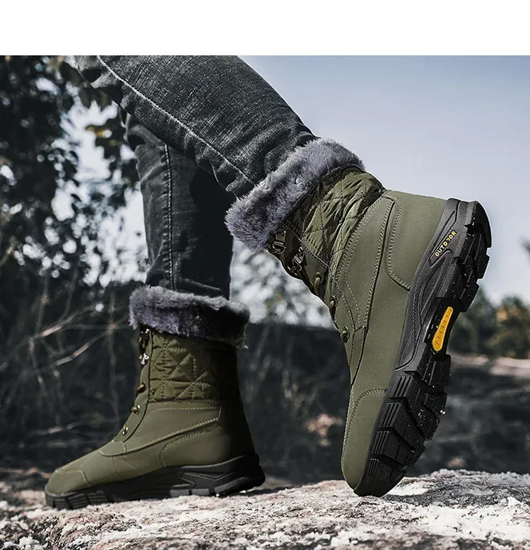 Heren High-end Snowboots Winter Mode Pluche Isolatie Antislip Waterdicht Slijtvast Katoenen Schoenen Buiten_voghion.com