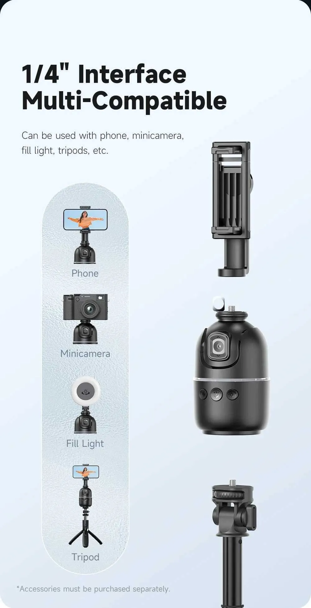 Stabilizers AXNEN P03 Stabilizer Mobile Phone AI 360 Follow Selfie Stand Face Tracking Desktop Gimbal For Cellphone And_voghion.com