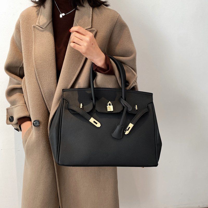 Sac à bandoulière à motif Litchi pour femmes, sac à main de grande capacité, nouvelle collection 2023