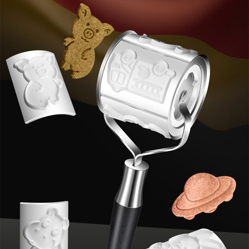 304 ruostumattomasta teräksestä valmistettu rullakeksimuotti Animal Series sarjakuva Cookie kohokuviointi leima leikkuri Fondantti leivonnainen kakku koristelu leivontatyökalu_voghion.com