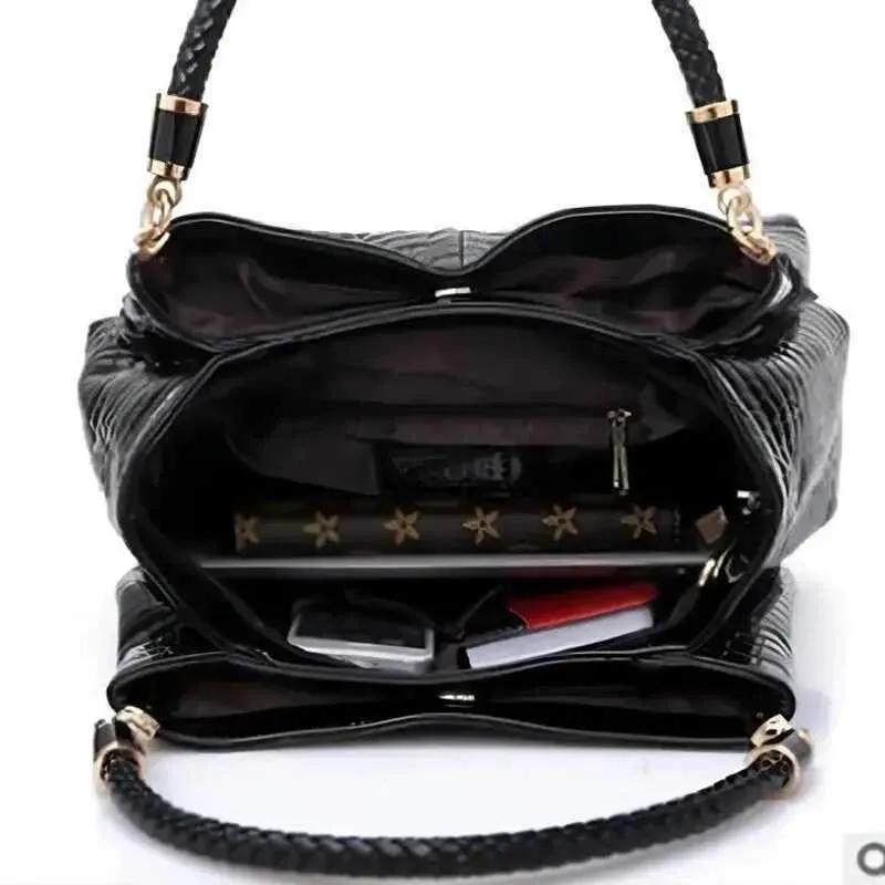Bolso de mano de gran capacidad para uso diario, bolso de hombro para mujer, bolso de mano con estampado de cara brillante, Shoppin241108_voghion.com