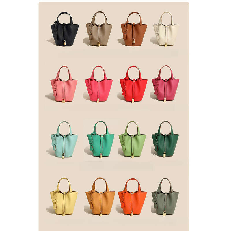 2025 Testa Pelle di Vacchetta Carta Verdura Cestino Multifunzionale Secchio Vera Pelle Borsa da Donna Borsa di Alta Qualità_voghion.com