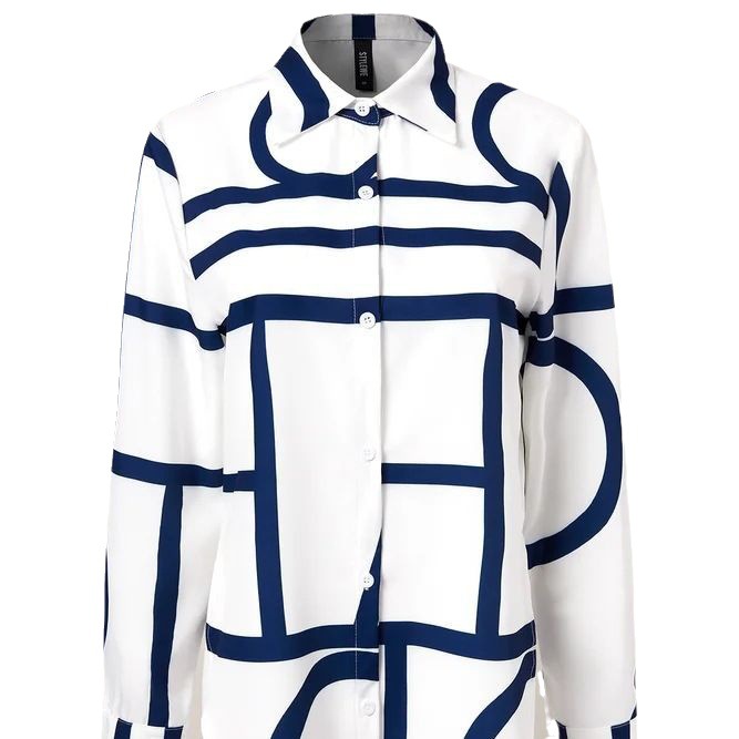 Chemise ample grande taille pour femme, haut imprimé, chemise à manches longues_voghion.com