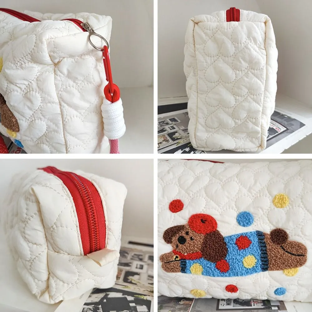 Cute Cartoon Print Makeup Cotton Large Capacity Storage Bag Cosmetic Organizer Pencil Case Toiletry Handbag_voghion.com