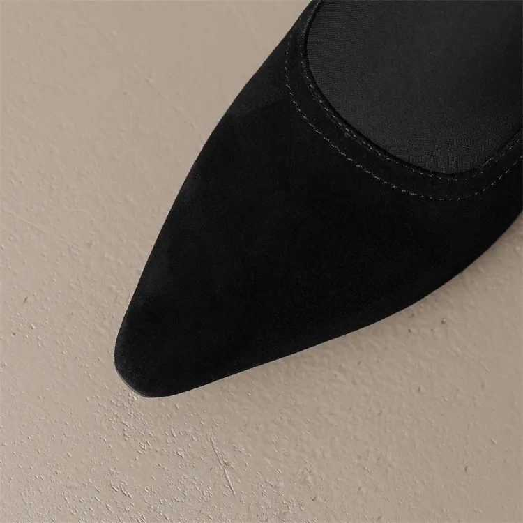 2024 New Spring Square Toe Women Pumps High Women's Heels Party Shoes Retro Kid Suede D074_voghion.com
