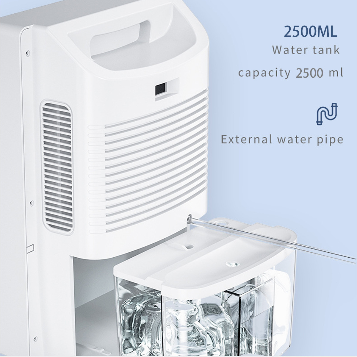 Deumidificatore da 2,5 l, essiccatore d'aria, purificatore, telecomando, schermo LED muto, deumidificatore da 42 W per la casa_voghion.com