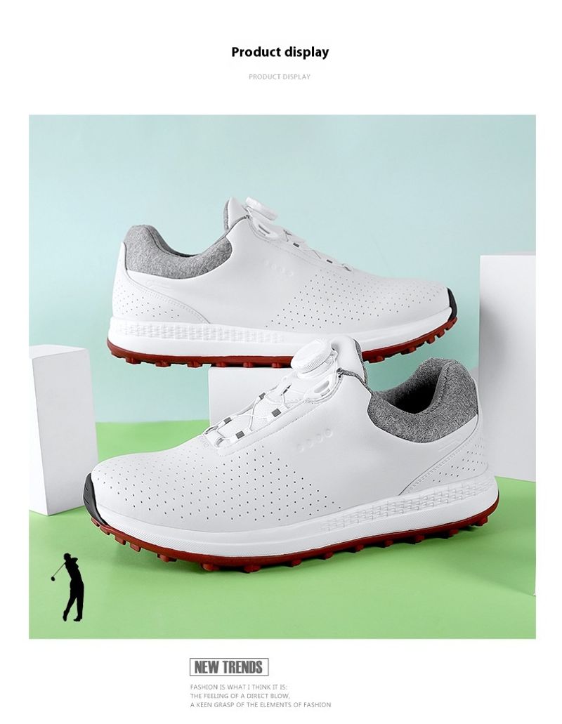 Chaussures professionnelles pour hommes Nouvelles baskets d'entraînement de golf sans crampons à boucle pivotante Taille L_voghion.com