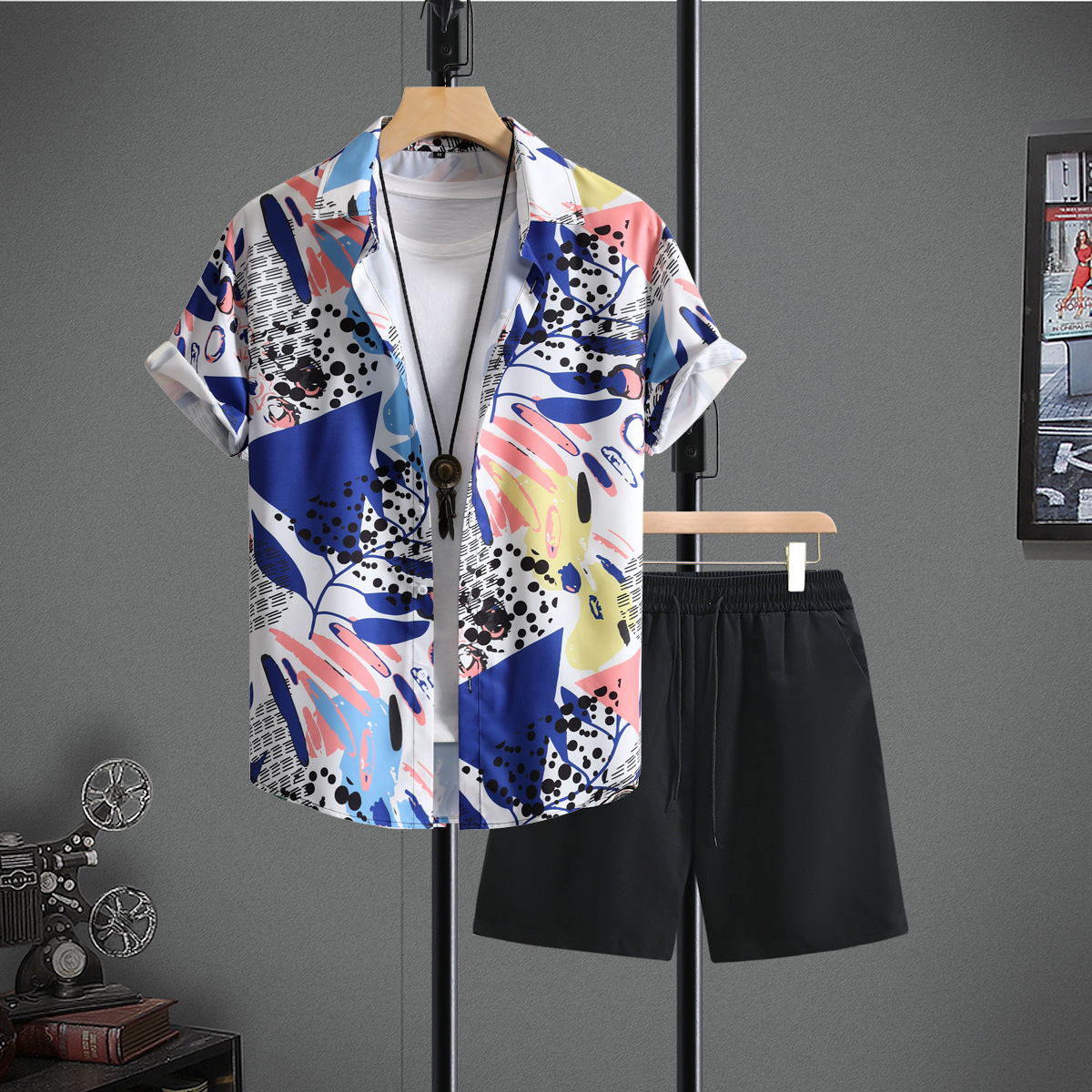 Men's Clothing Short-sleeved Shirt And Shorts Suit Men's Shirt And Pants Summer 2024 New Cross-border Foreign Trade Men's Clothing_voghion.com