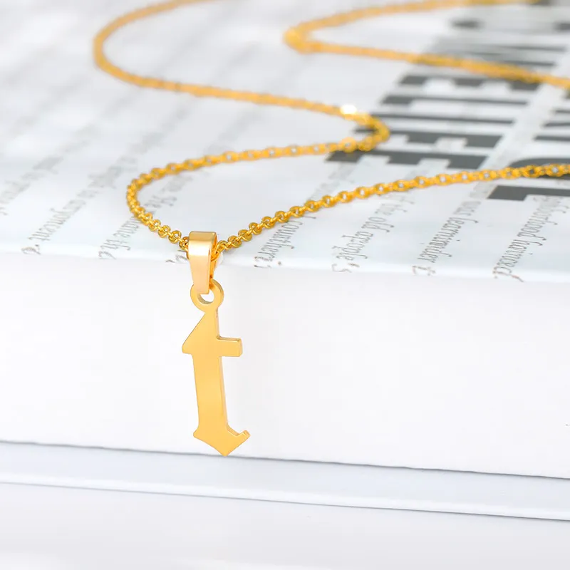 Catene Collana con Iniziale Piccola per Donna Catena con Lettera Collane in Acciaio Inossidabile Carattere Inglese Antico Minuscolo All'ingrosso_voghion.com