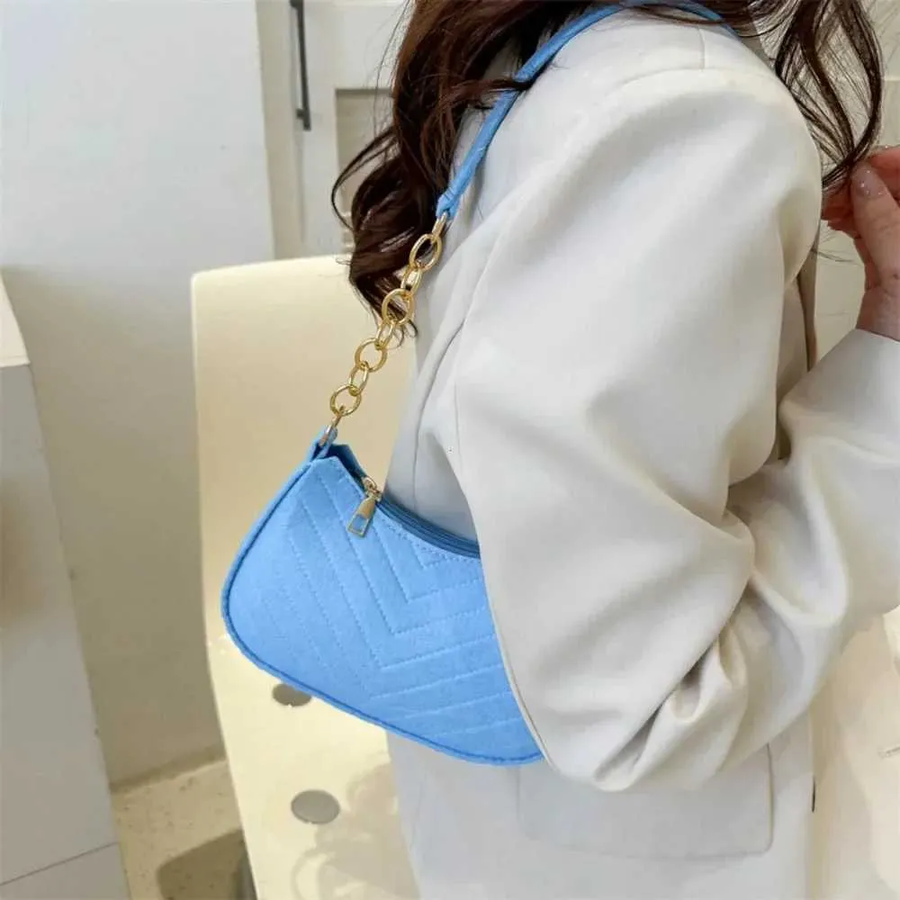 Mini borsa a tracolla da donna alla moda in feltro, design di alta qualità, borsa da ascella, bellissimo portafoglio, borsa a sella a mezzaluna 2024_voghion.com