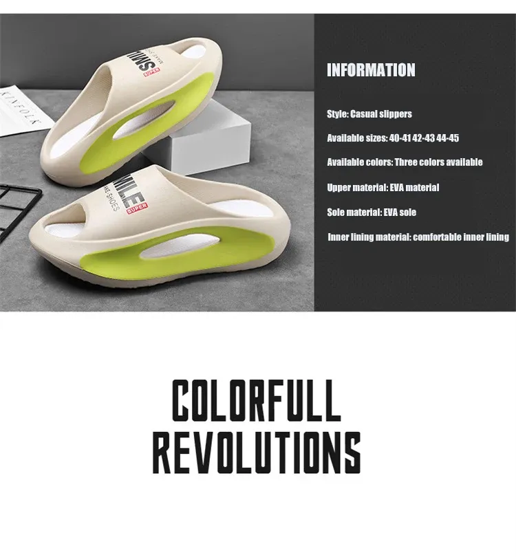 Coppia estiva spessa suola piedi passo fresco EVA uomo e donna sport pantofole alla moda_voghion.com