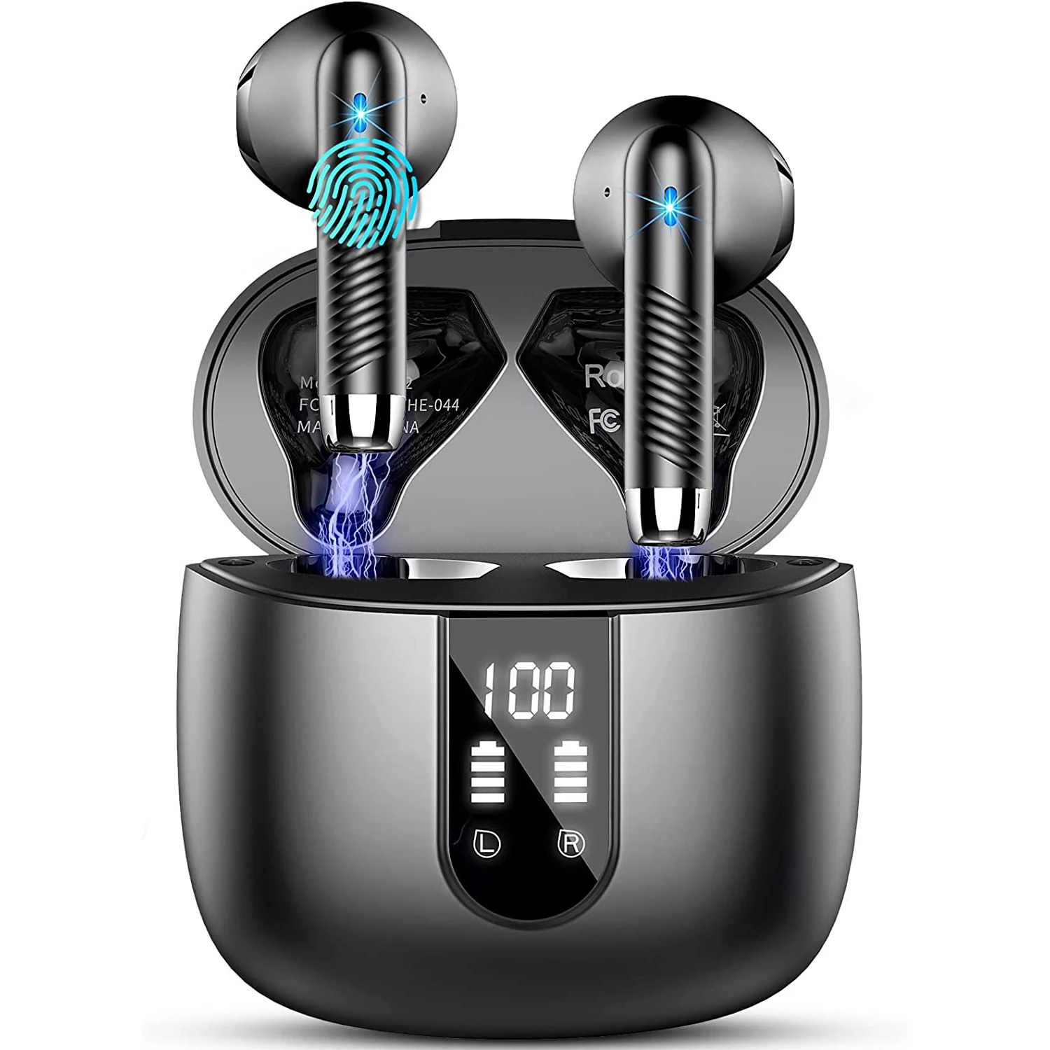 Wireless Earbuds Bluetooth Headphones With Mic For Travel Office_voghion.com