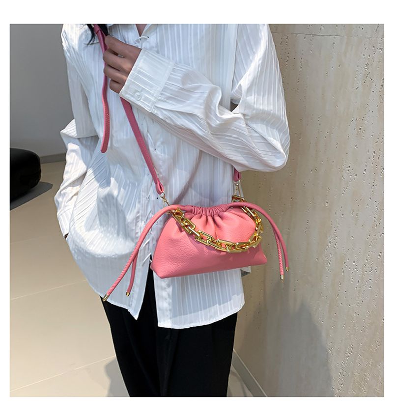 Koreanische Version der Mode-Beuteltasche 2024 neue Handtasche Litschi-Muster einfache Kette Umhängetasche Kind und_voghion.com