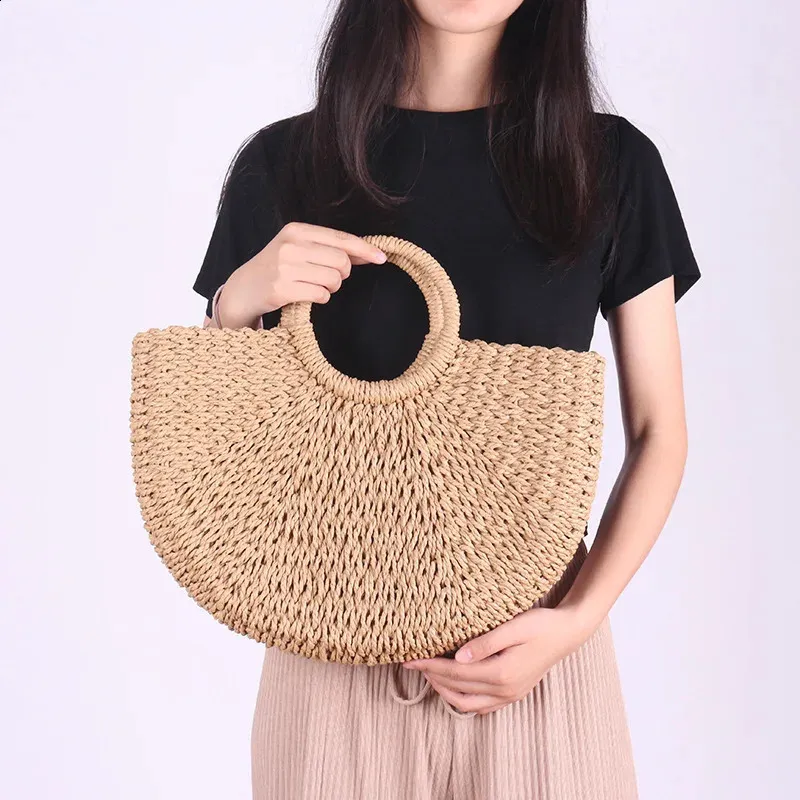Ydlns Fashion MOON Straw Handbags Summer Beach Rattan Bag Handmade Vintage Woven Handbag For Women bolsa femme 240809_voghion.com