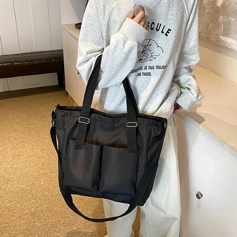 Dames schoudertas van nylon, grote crossbody tas voor dagelijks_voghion.com