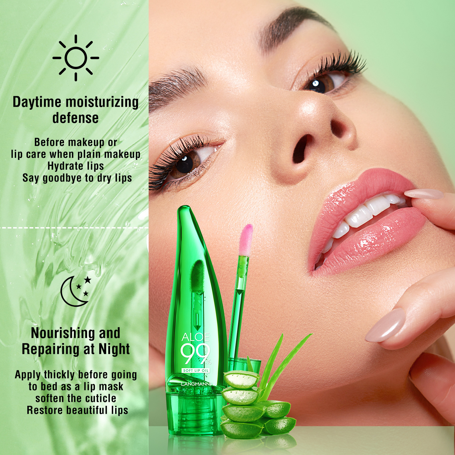 Aloe Vera Gloss Temperature Changing Glaze Moisturizing Balm Lip Oil_voghion.com