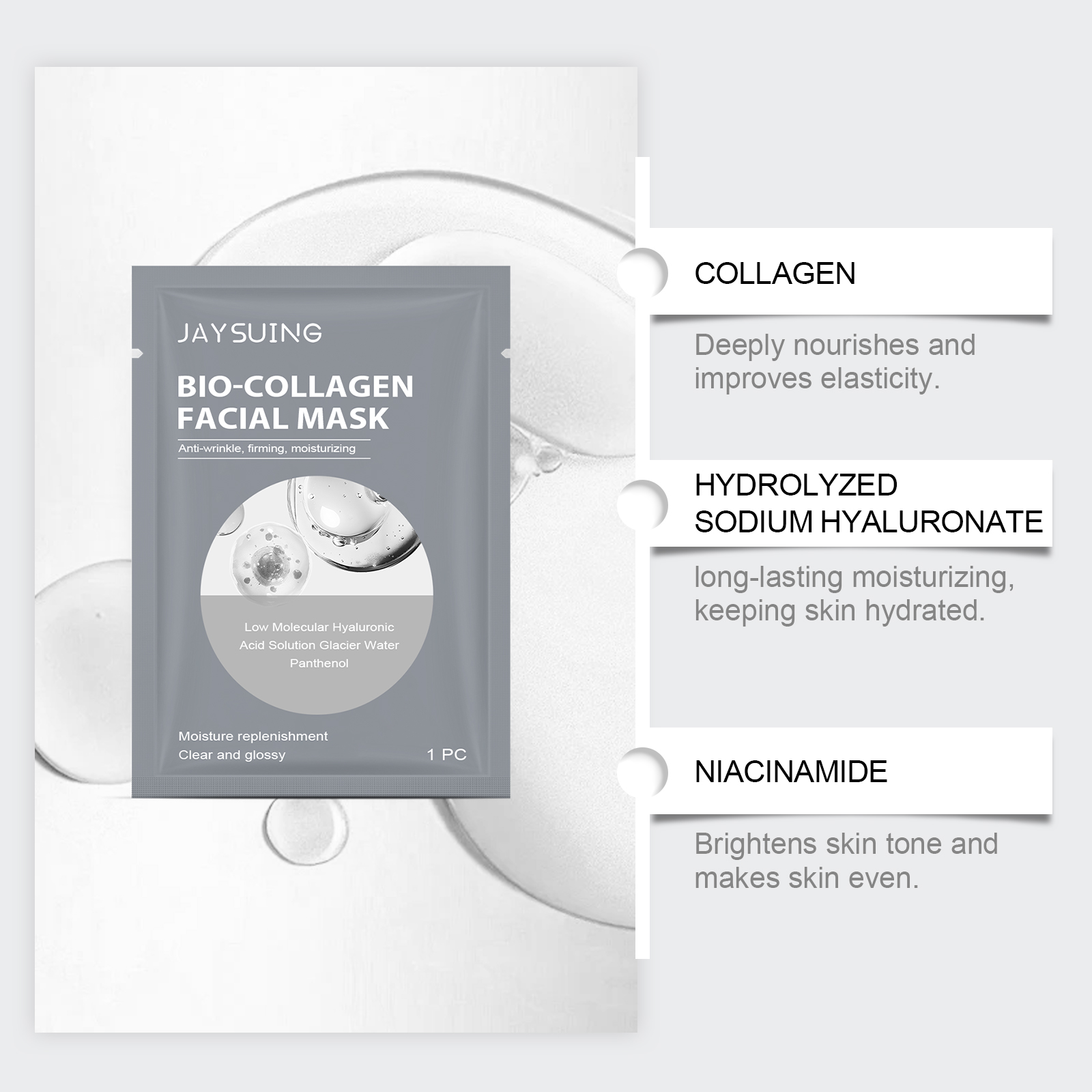 Jaysuing Collagen Hydrating Mask (Box Set) Moisturizes, Beautifies The Skin, Reduces Wrinkles, Repairs And Brightens The Complexion_voghion.com