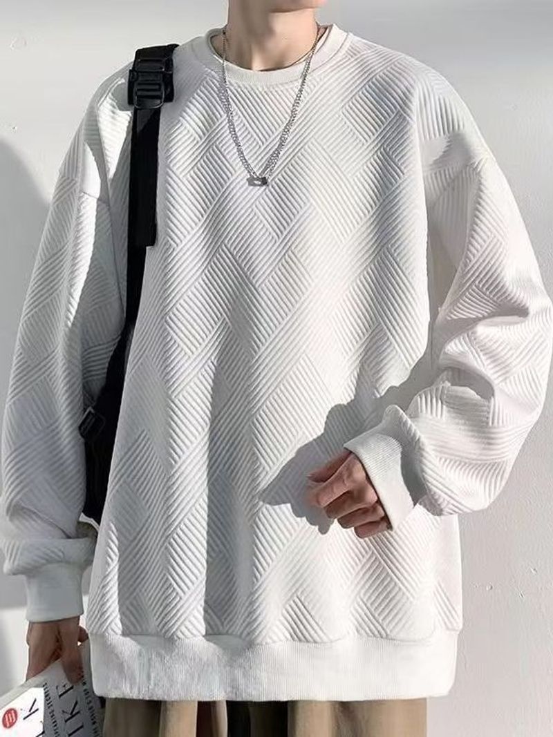 Huafu Ge Rundhals-Kapuzenpullover Frühling und Herbst trendige Marke in Übergröße neue Herren-Langarm-Kapuzenkleidung_voghion.com