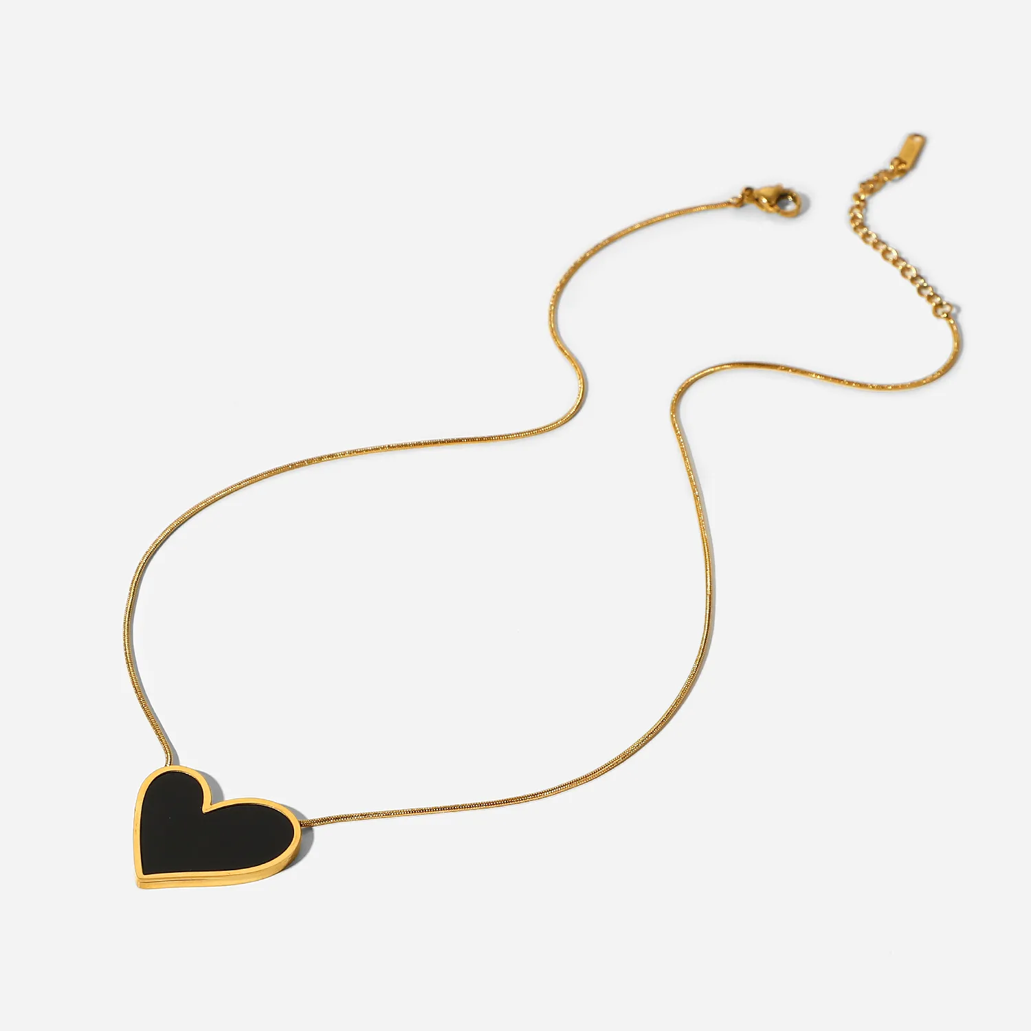 Catene Stile Vintage Placcato Oro Nero Cuore Irregolare Collana Regalo Acciaio Inossidabile Smalto Pendente Per Le Donne_voghion.com