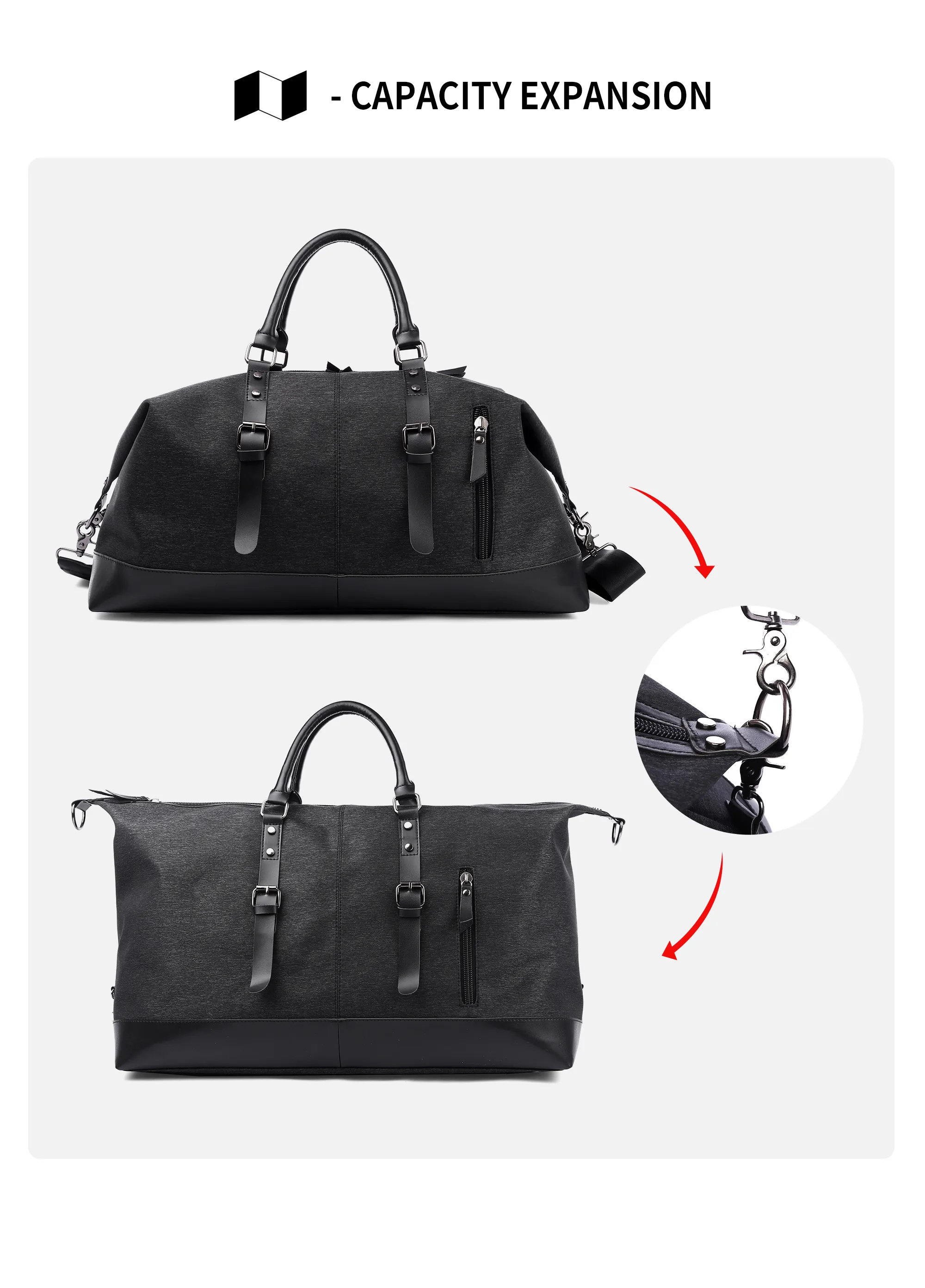 Sacs de voyage en toile pour hommes, sac de voyage grande capacité, fourre-tout de voyage multifonctionnel_voghion.com