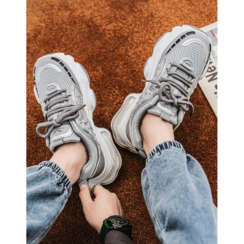 Daddy men 2024 autumn and winter new fashion ins thick sole increase casual sports shoes_voghion.com