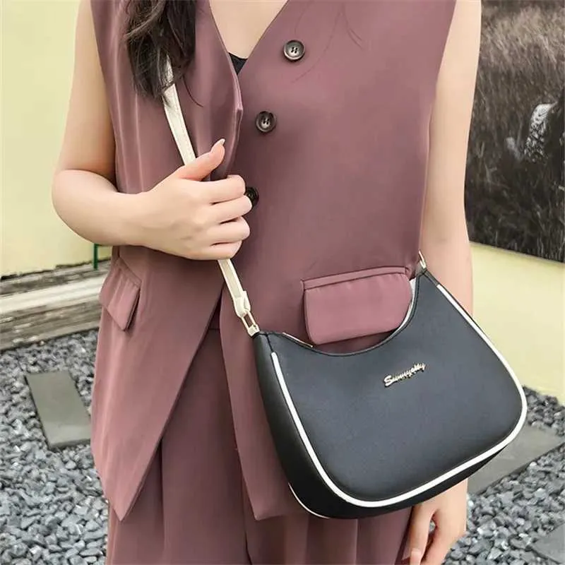 Schicke Damenhandtaschen, einzelne Umhängetasche für Frauen, stilvolle verstellbare Schultergurte, Unterarmtasche aus PU-Leder_voghion.com