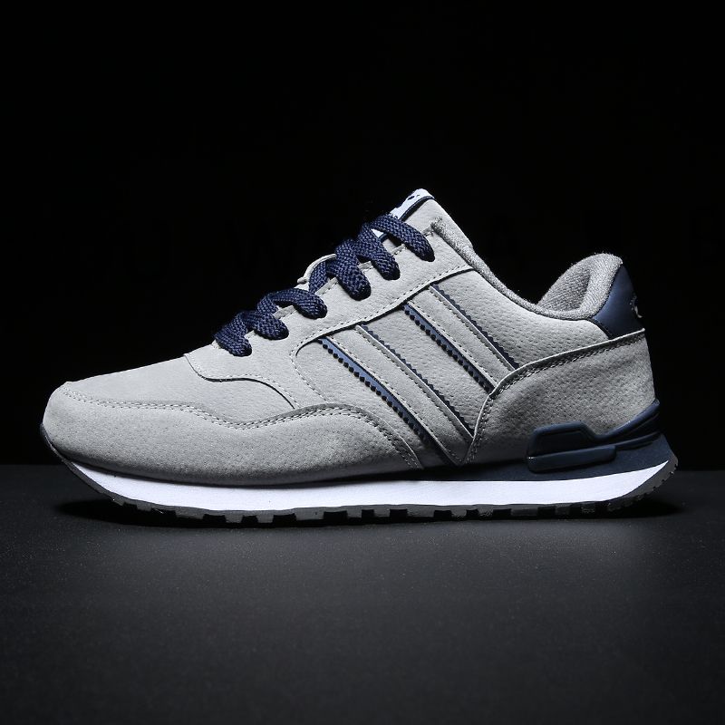 Scarpe da ginnastica leggere casual da uomo in pelle artificiale, con lacci, traspiranti, da esterno, sapato_voghion.com