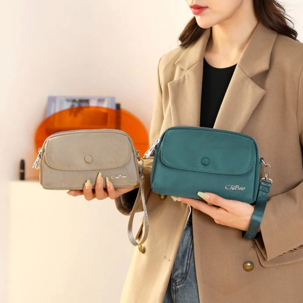 Borsa a tracolla impermeabile in tela spessa da donna, tinta unita, con tracolla, per la moda di mezza età_voghion.com