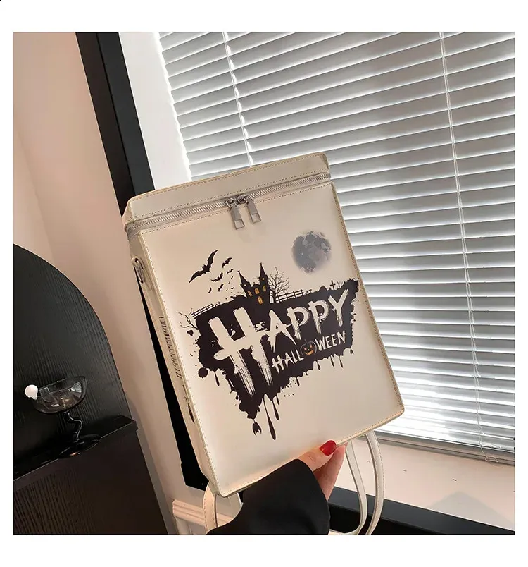 Lustiger süßer Schulrucksack für Mädchen, Damen-Handtasche, schwarz, Gothic-Punk-Stil 240912_voghion.com