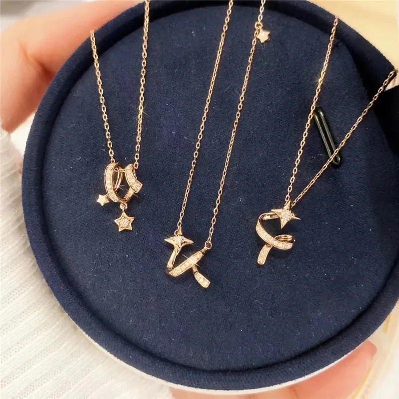 Star Necklace Sterling Silver Romantic Clavicle Chain Gift_voghion.com