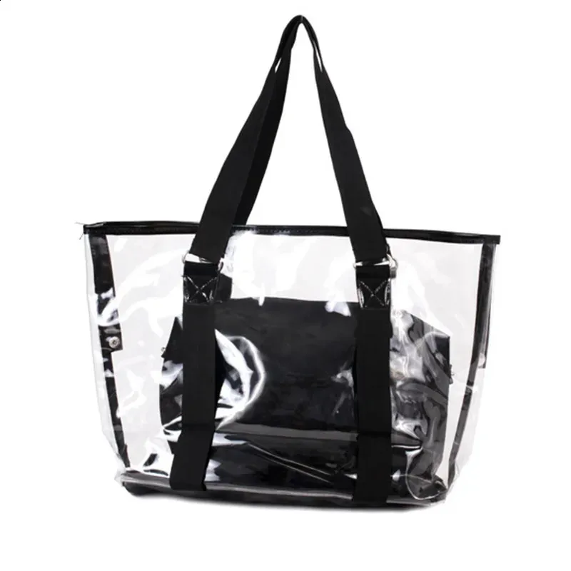 Candy color Transparent Bags Summer Package PVC clear Beach Jelly Crystal Shoulder Bag Women Handbag drop 240731_voghion.com