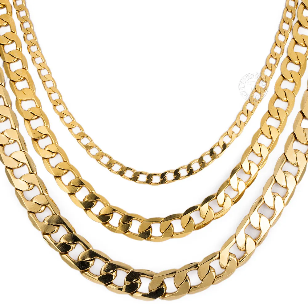 Cadenas de moda, regalo, cadena de oro, collares para hombres, mujeres, joyería, collar para hombres, cadena de eslabones cubanos rellena_voghion.com