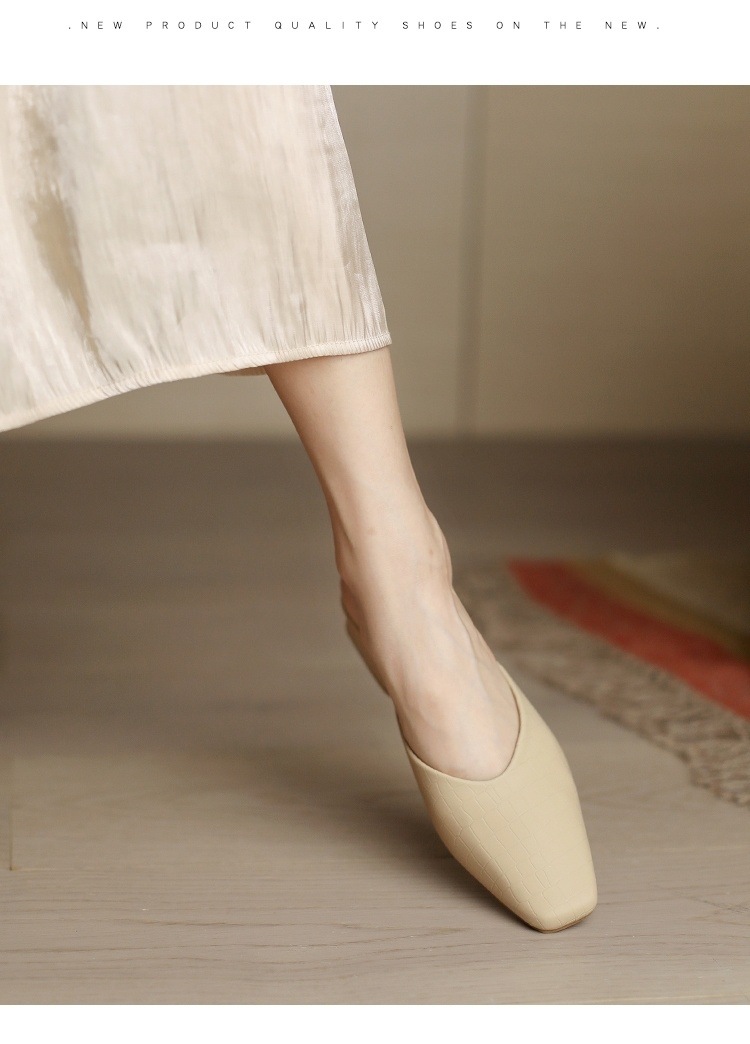 Baotou – demi-pantoufles pour femmes, vêtements d'extérieur, chaussures plates pointues, sandales Muller, nouvelle collection été 2024_voghion.com